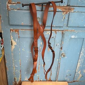Brown Leather Suspenders